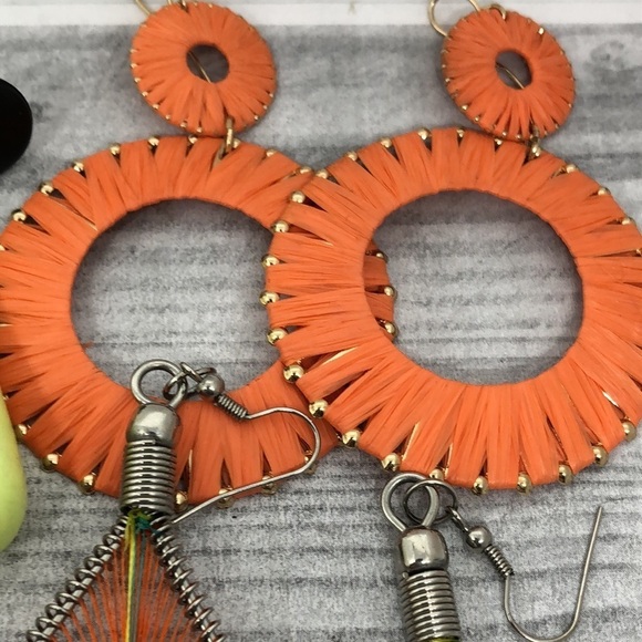 Huge bundle colorful vibrant fun funky boho earrings lot 16 whimsy pop of color. - Picture 4 of 14